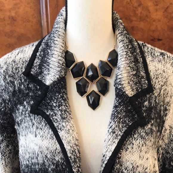 Michael Kors Black, Gray & White Long Knit Cardigan - Picture 11 of 14